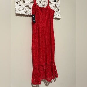 Guess Vibrant Red Lace Dress
